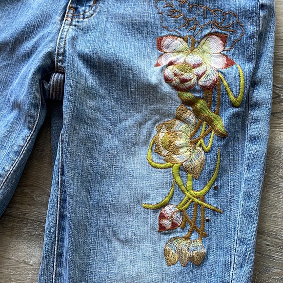 a.n.a Denim - a.n.a. Embroidered Wide Leg Argentina Washed Vintage Boho Style Jeans Size 10